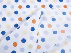 Biante Detský bavlnený záves Sandra SA-120 Modré a hnedé bodky na bielom 150x160 cm