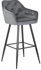 Barová stolička ANDY – sivý velúr