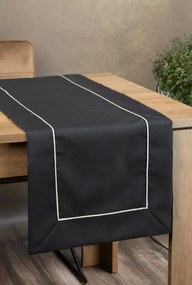 Dekorstudio Elegantný čierny behúň na stôl DORITA so striebornou lemovkou Rozmer behúňa (šírka x dĺžka): 40x180cm