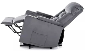Polohovacie kreslo Berville Velvet, sivá