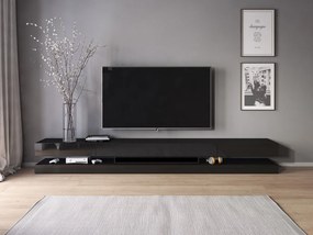 TV stolík Fly 280 cm čierny mat/čierny lesk