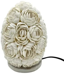 Nočná lampa z morských mušlí svetlá 15cm