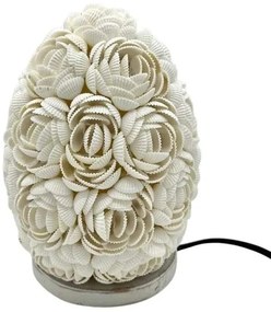 Nočná lampa z morských mušlí svetlá 15cm