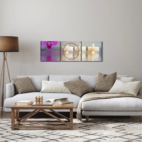 Obraz sviečok na vode (s hodinami) (90x30 cm)