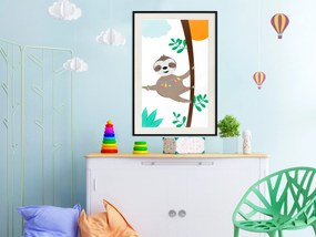 Artgeist Plagát - Happy Sloth [Poster] Veľkosť: 40x60, Verzia: Čierny rám