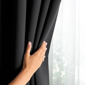 Záves AmeliaHome Blackout s priechodkami 140x175 cm čierny