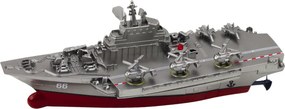 LEAN Toys Vojenská loď na diaľkové ovládanie RC strieborná 15 cm