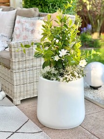 Kvetináč VEKRA, výška 40 cm, sklolaminát, biely