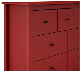 Červená nízka komoda z borovicového dreva 110x80 cm Misti – Marckeric