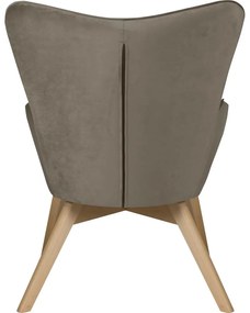 Svetlohnedé zamatové kreslo Niko – Ropez