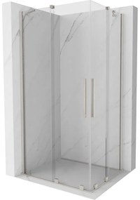 Mexen Velar Duo, sprchový kút s posuvnými dverami 90 x 80 cm, 8mm číre sklo, brúsená oceľ, 871-090-080-02-97