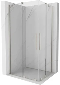 Mexen Velar Duo, sprchový kút s posuvnými dverami 90 x 80 cm, 8mm číre sklo, brúsená oceľ, 871-090-080-02-97