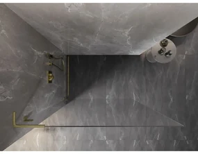 Mexen Lunar L sprchová stena ľavá 70 x 200 cm, 8mm číre sklo, zlatá matná, 830L-070-000-55-00-L