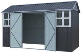 Záhradný domček BestBerg ZCH-6AB / 6,3 m² / 366 x 172 x 222 cm / sivá/biela