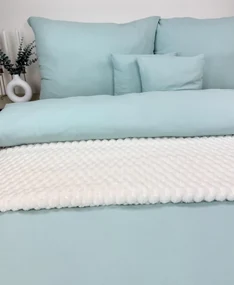 Mušelínové obliečky 140x200 mentolové – priedušné, mäkké, 100 % bavlna, na zips, pre citlivú pokožku