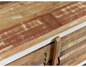 furniture-nabytek.cz - Masívny TV stolík Perth z recyklovaného dreva, lakovaný, biely / farebný – 150×50×60 cm