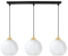 Závesné svietidlo Costa, 3x biele sklenené tienidlo, b/g