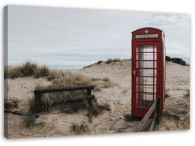 Gario Obraz na plátne Telefónna búdka na pláži Rozmery: 60 x 40 cm