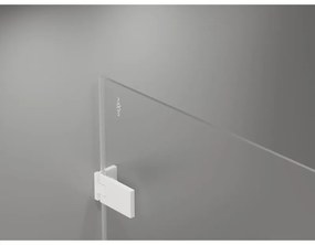 Mexen Lunar-B, pravostranný výklopný sprchový kút 100 x 90 cm, 8mm číre sklo, biely profil, 832-100-090-20-00-P