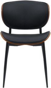 Stolička Enid - koženka - Orech / Čierna