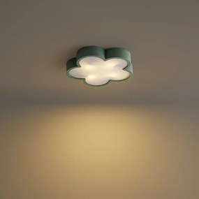 Detské stropné svietidlo zelené s bielou farbou - Lucille