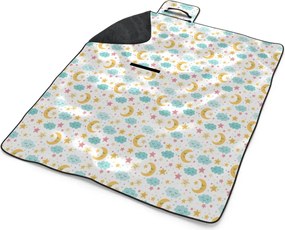 Sablio Plážová deka Mesiac a modré obláčiky: 200x140 cm