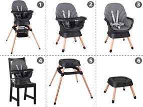 JOKOMISIADA Multifunkčné otočné detské kresielko na kŕmenie 6 v 1 ZA5659