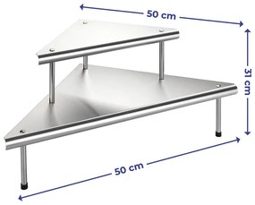 Prídavná polička z nehrdzavejúcej ocele Massivo - Maximex