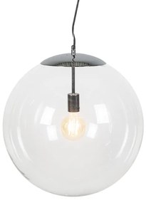 Škandinávska závesná lampa chróm s čírym sklom - Ball 50