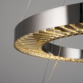 Závesný LED luster JESI LED/140W/230V 3000K, priemer 100 cm, strieborný