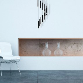 Závesné svietidlo Carbon, 12x biele kovové tienidlo, b