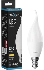 Mexen Nova, LED žiarovka plameň E14, C37, 5W, Teplá - 3000K, 525 lm - L106-E14-0530-01