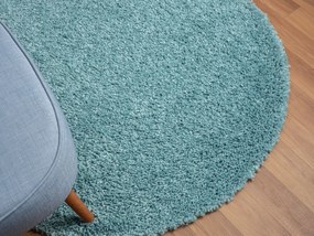 My Flair, Kusový koberec My Shaggy hellblau kruh, 150x150 (priemer) kruh, modrá, chodba / predsieň