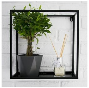 Nástenná polica 35x35 cm čierna