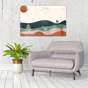 Obraz - Ilustrovaná krajina (90x60 cm)