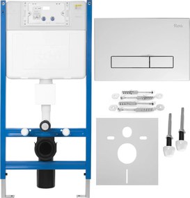 Rea Rea, podomietkový WC systém K011A-Q + chrómové splachovacie tlačidlo typ HD, KPL-E9561