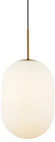 Závesné svietidlo Alias, 1x biele sklenené tienidlo, (fi 24cm), g
