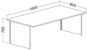 Stôl ProOffice A 80 x 160 cm, divoká hruška