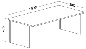 Stôl ProOffice A 80 x 160 cm, divoká hruška
