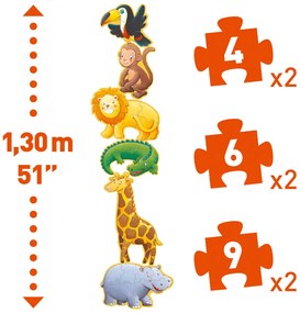 Súprava 6 puzzle pre najmenších Opičiak a jeho kamaráti