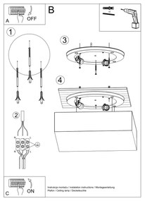 Stropné svietidlo Horus, 1x čierne plastové tienidlo, (biely plast), (25 cm)