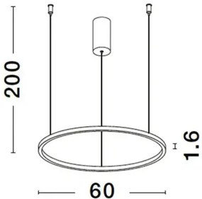 LED luster Tarquin 60 Strieborná