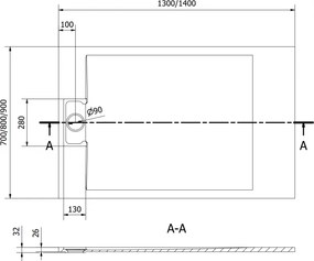 Mexen Otto, SMC obdĺžniková sprchová vanička 140 x 70 cm, čierna, 4N707014
