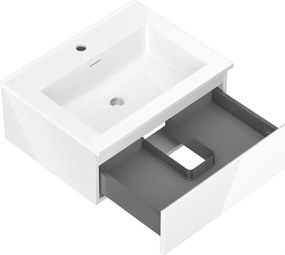 Mexen Orio, kúpeľňová skrinka 60 cm s umývadlom Otis, 1 zásuvka, biela lesklá, 91A10-06023-1-BF00-W18M00