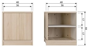 Modulárna skrinka v dekore duba v prírodnej farbe 40x44 cm Modulair – vtwonen