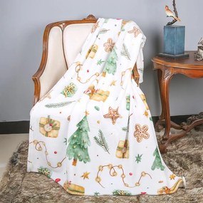 Deka Christmas 130x170 cm biela
