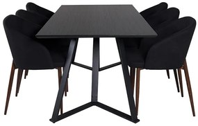 Marina Arch stolová súprava čierna/čierna