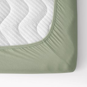 Goldea plachta jersey s napínacou gumou - šalviovo zelená 200 x 220 cm