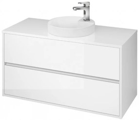 Cersanit Crea, závesná skrinka pod umývadlo na dosku 100cm, biely lesk, S924-006
