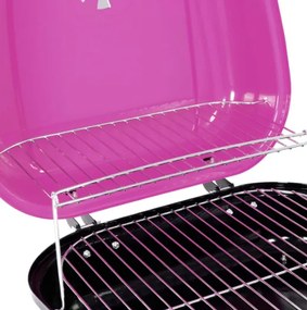 Garthen BBQ 5935 Kufríkový gril na drevené uhlie - ružový